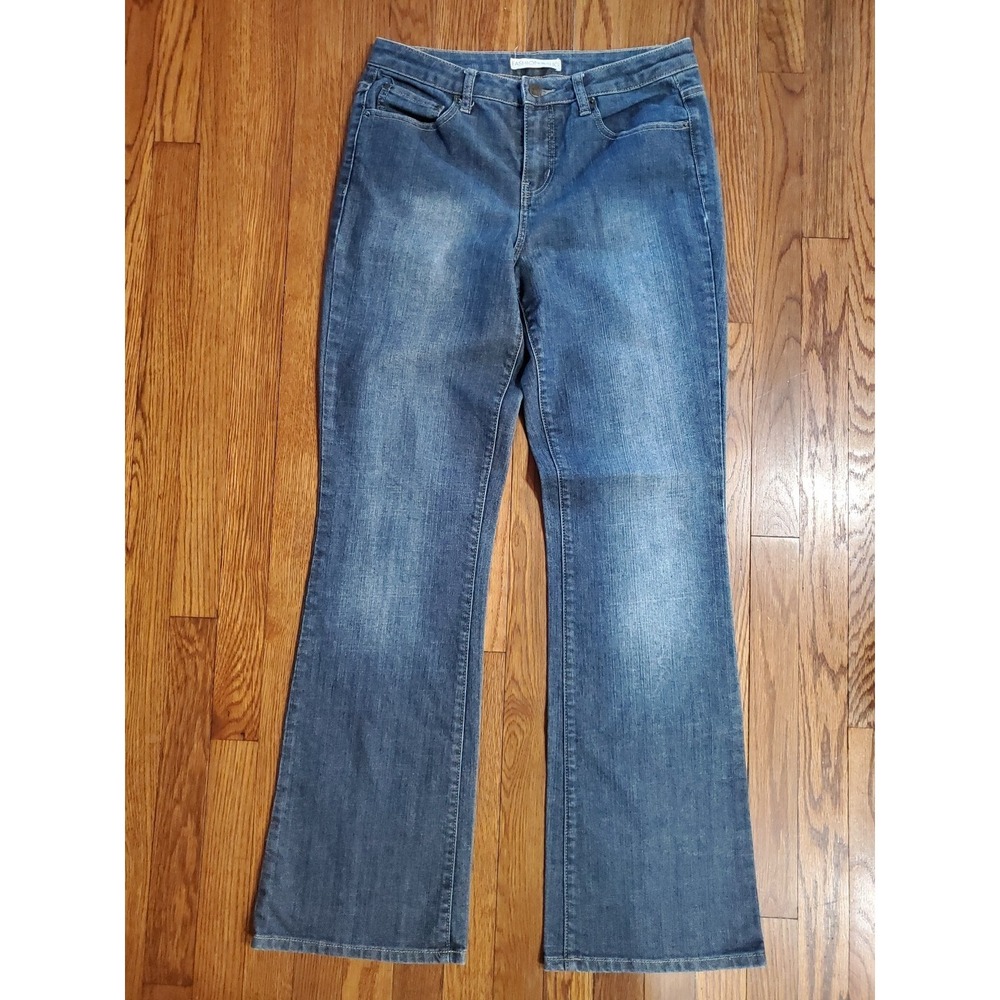Fashion Bug Womens Blue Medium Wash Stretch Bootcut‎ Flare Jeans Size 8 TALL